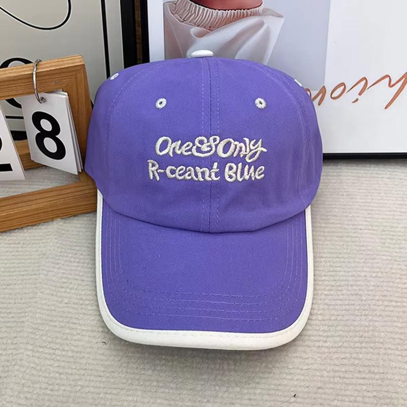 

Новая бейсболка с вышитыми буквами для женщин, модная мягкая хлопковая бейсболка с козырьком, козырьки для спорта на открытом воздухе, шляпы от солнца фиолетовый