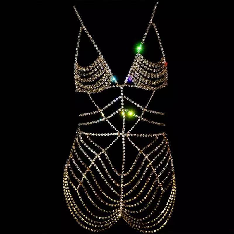 New Fashion Rhinestone Body Chain, European And American Luxury Stage Party Sexy Dress Body Chain