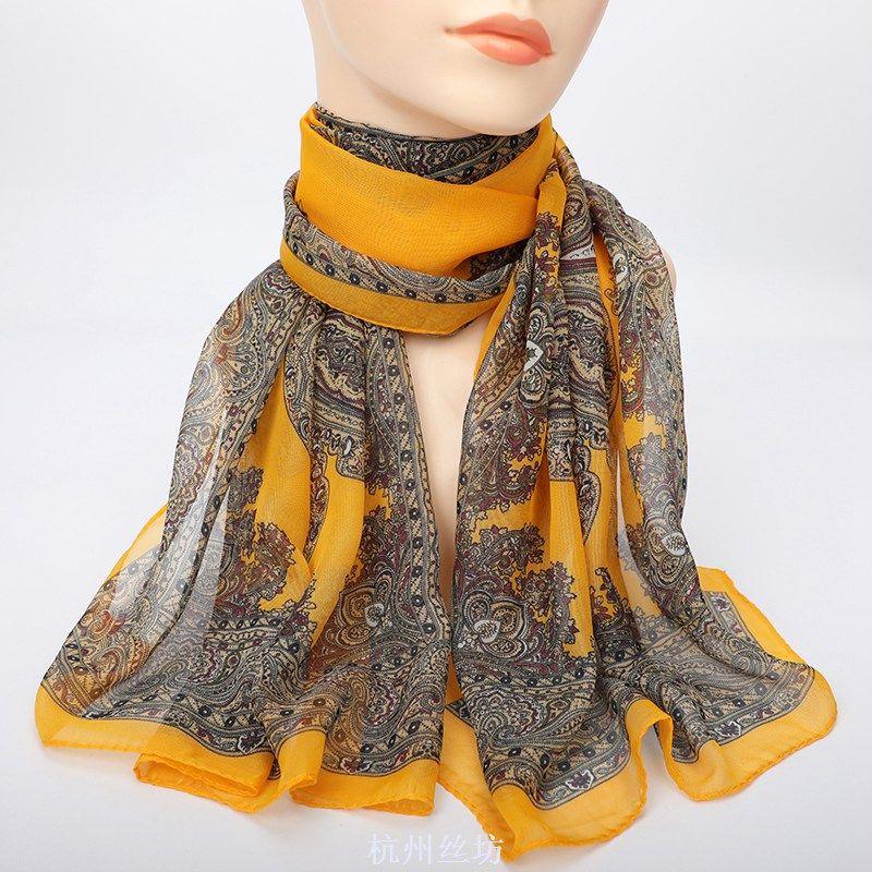 Women's Decorative Ethnic Style Retro Scarves Printed Scarves Thin Scarves Long Scarves Chiffon Scarves