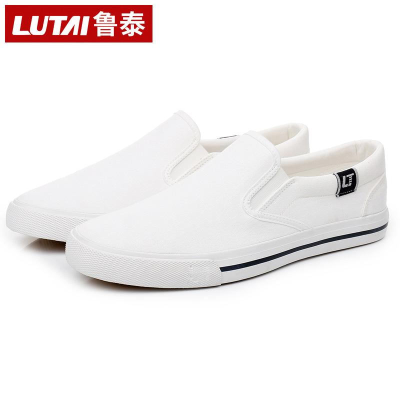Little white shoes white canvas shoes workshop work shoes one pedal labor shoes men's shoes white cloth shoes