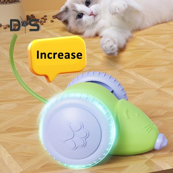 Smart Elektrisk Mus Katteleke Oppladbar Automatisk Bevegelig Mus Bil Leike med LED-lys Interaktiv Kattekost for Innekatter