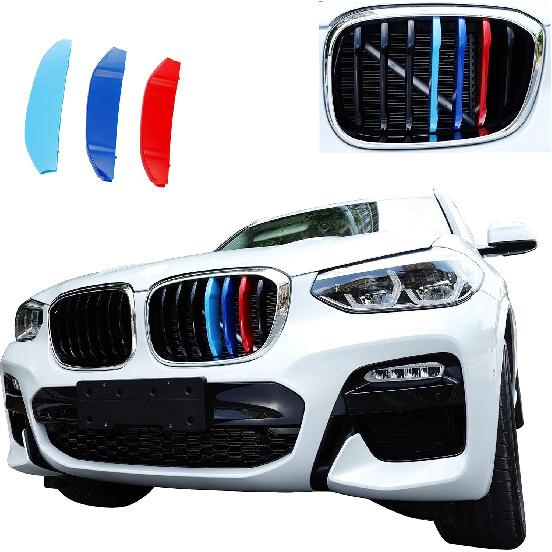 Tricolor Grille ert Trims Compatible with BMW G01 X3 2018- or G02 X4 - (Not fit for X4 M40i) Accessories for 7-Beams Standard Kidney Grille
