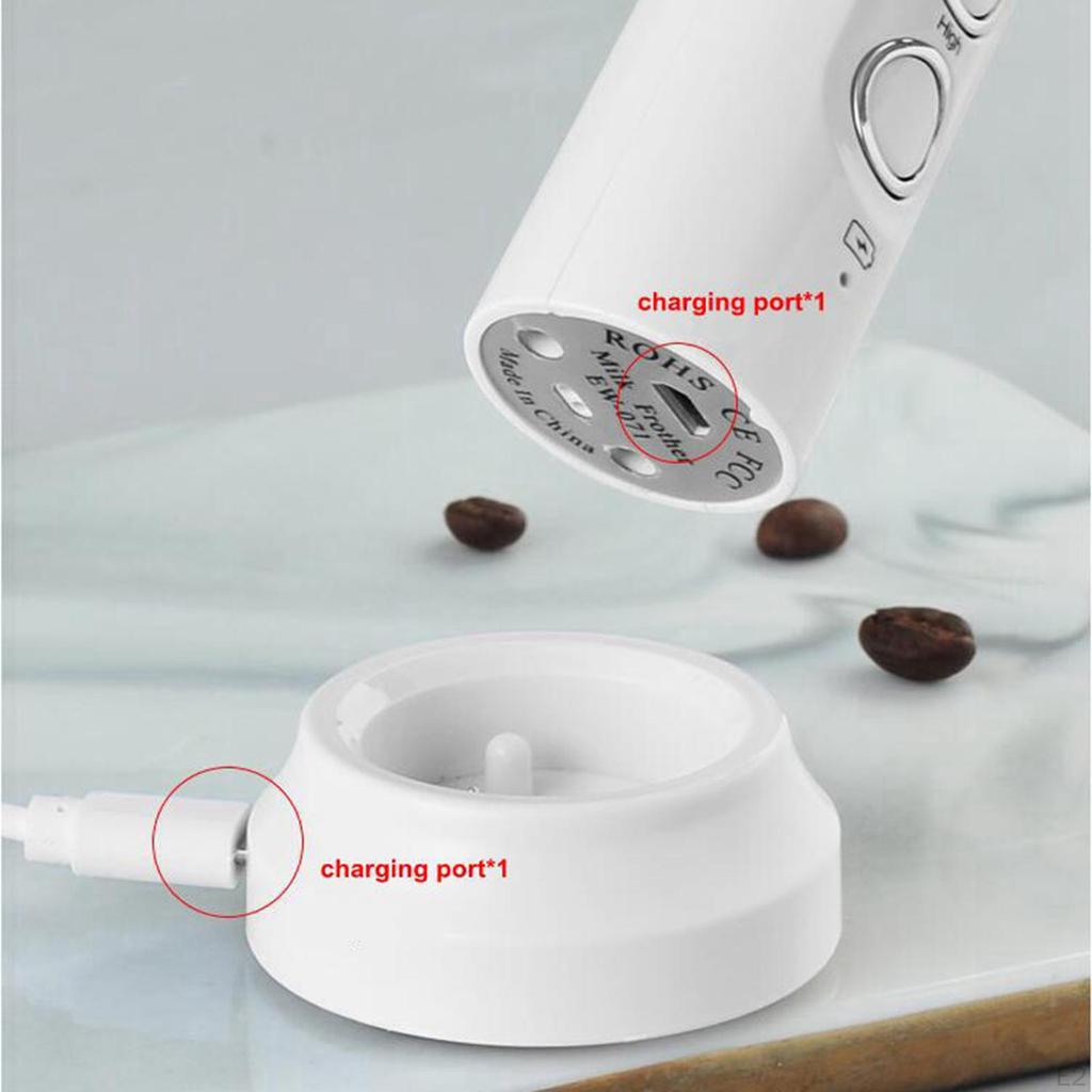 Electric Milk Frother 3 Speeds Cappuccino Whisk Handheld Egg Beater Mixer Blender