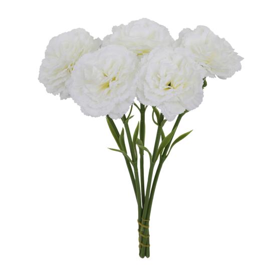 

5 Pcs Artificial Faux Silk Carnation Picks 11.4 Fake Carnation Flowers 5pcs белый