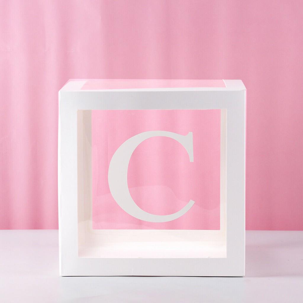 Buchstabe A-Z transparente Geschenkboxen für Kindergeburtstag, Babyparty, Party-Dekoration