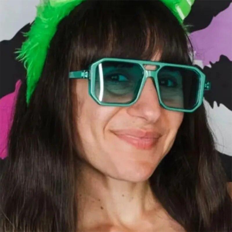 Neformální Neformální Sluneční brýle s dvojitým nosníkem a plným rámem pro muže a ženy Sluneční brýle odolné proti UV záření UV400