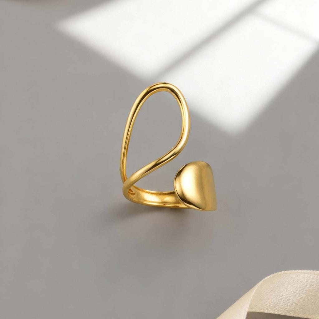 Statement Irregular Open Ring for Women,Gold Plated Stainless Steel Geometric Rings,Punk Party Birthday Jewelry Gift