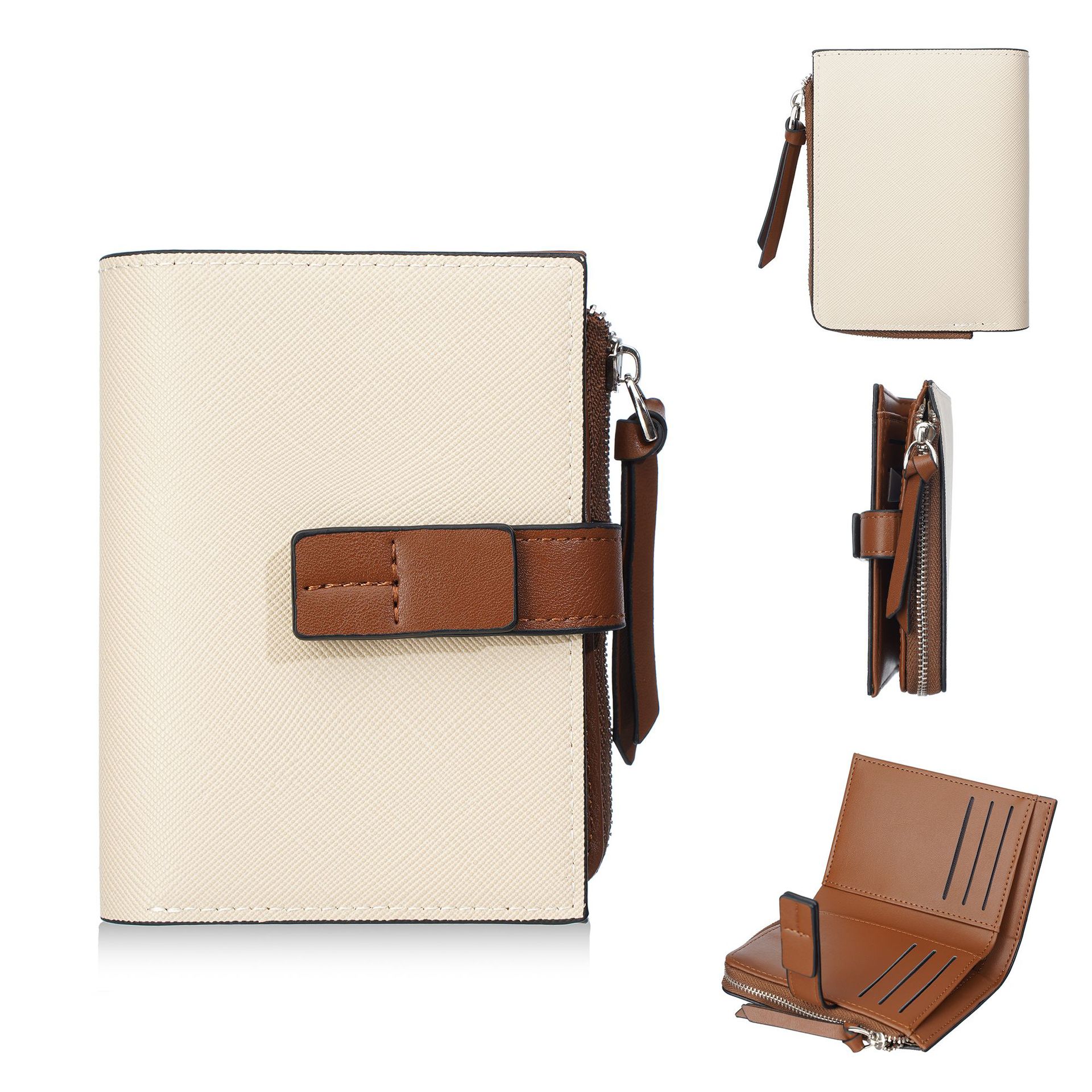 Women s short wallet ins style fashion snap-down multi-card wallet color matching high-end zipper change bag one size 1390₽