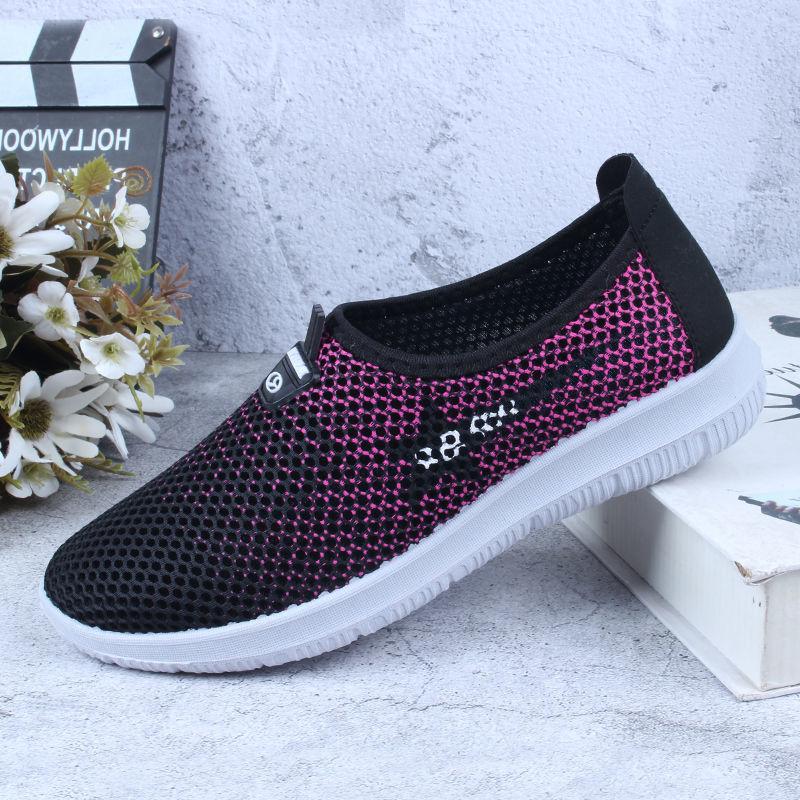 

Обувь из ткани Old Beijing, женская обувь для бега с мягкой подошвой, свободная дышащая и нескользящая обувь для пожилых людей, обувь для мам с плоским дном, рабочая обувь 41 чёрный