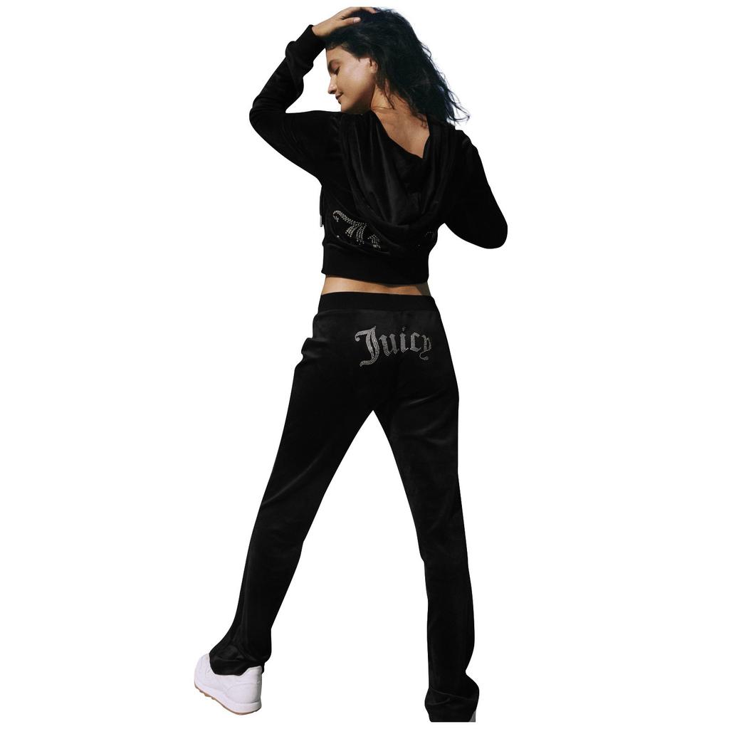 Women's Two-piece Casual Long Sleeved Hot Diamond Diamond Velvet Sports Casual Set