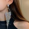 Silver Needle with Diamonds, Water Drop Fringed Earrings, European and American Niche Fashion Studs, Retro High-end Sense, Versatile Earrings, Women