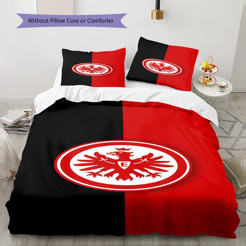 Eintracht Frankfurt  Pattern Bedding Quilt Set Quilt Cover Pillowcase Home Decoration Birthday Gift (1 * duvet cover + 2 * pillowcase, without core)