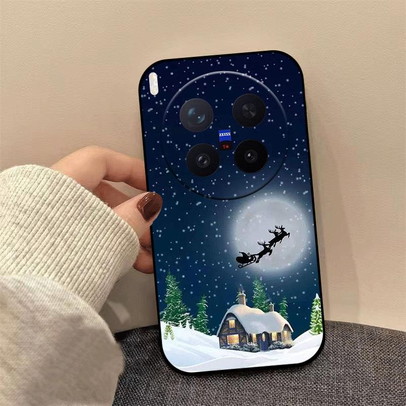 Christmas Painting Silicone Case For Vivo X300 X200 Ultra X200s X300 X100 X100s Pro Mini Soft TPU Shockproof Cover X200FE Fundas