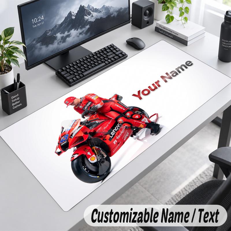Ducati Corse Personalized Large Mouse Pad Custom Name Text Extended Desk Mat Gaming Mousepad
