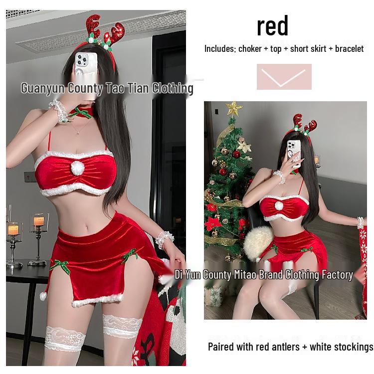 Winter Style Red Temptation: Sexy Christmas Lingerie Set