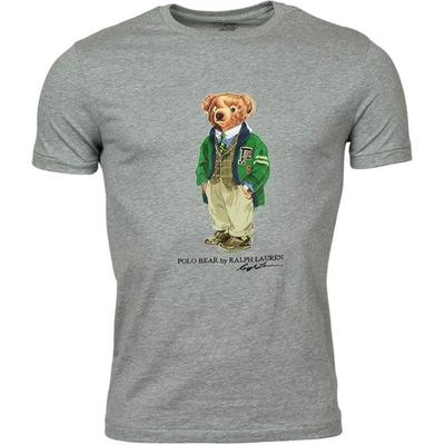 Polo Letter Cartoon Pattern Printed Round Neck Pullover Short Sleeve T-Shirt Men T-Shirt Gray 710766468-002