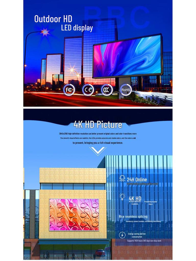 Boponcheng Outdoor LED Display: Full-Color, Waterproof, HD Electronic Billboard (P2.5/P3/P4)