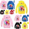 Sudadera con Capucha Estampada de Trolls para Niños Pulóveres de Algodón Abrigo Chaqueta Regalo Años