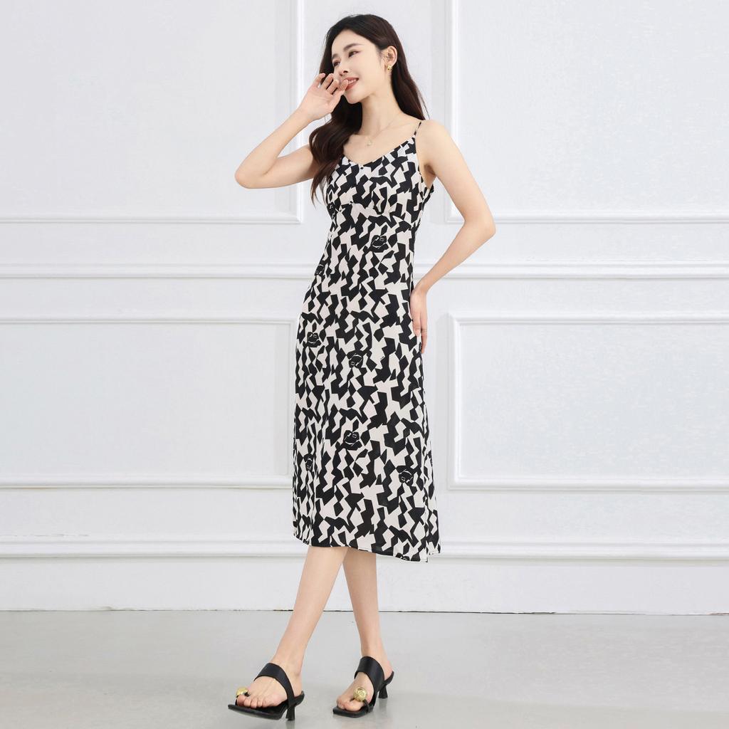 Strap Skirt Summer Style Slimming and Age Reducing Medium to Long Women's Dress