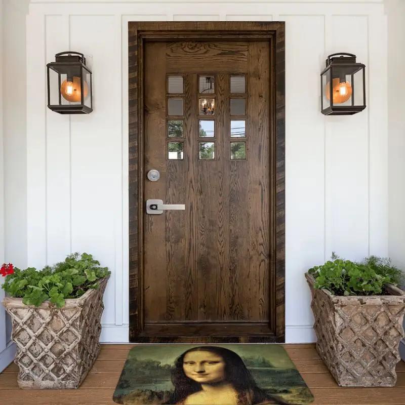 Personalized Classic Mona Lisa By Leonardo Da Vinci Doormat Mat Anti-Slip Painting Art Kitchen Bathroom Bedroom Rug Carpet
