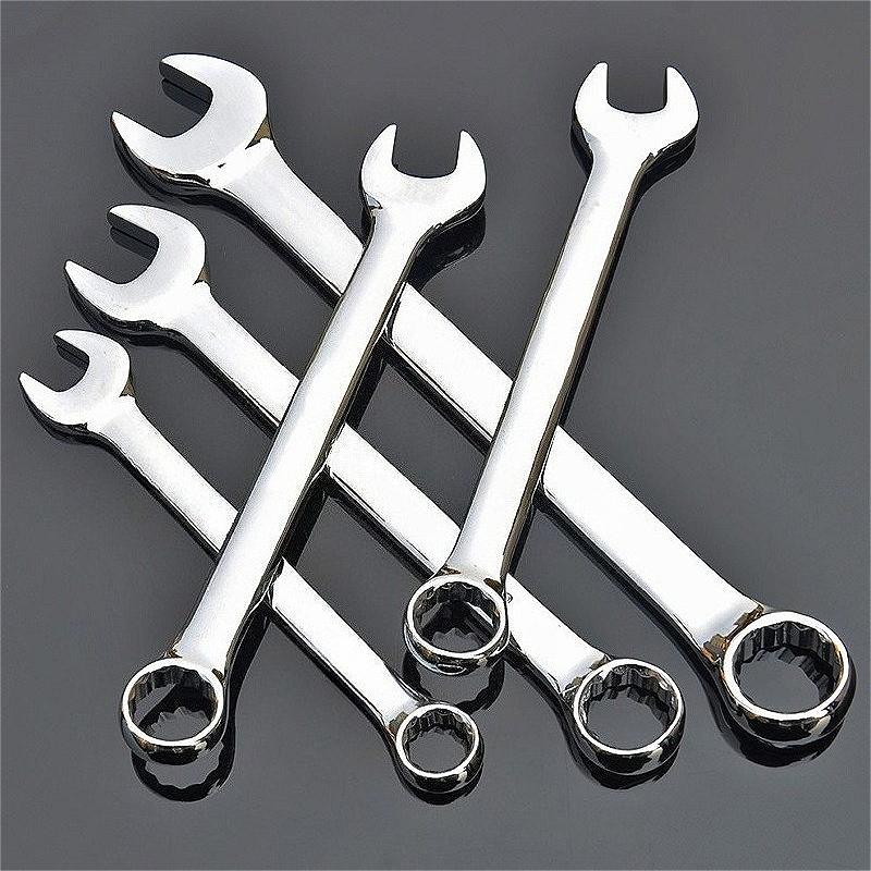 7MM-32MM Open-end Wrench Repair Hand Tool Metric Plum Blossom Ring Open-ended Spanner Hardware Parts Adjustable Wrench Car Tools