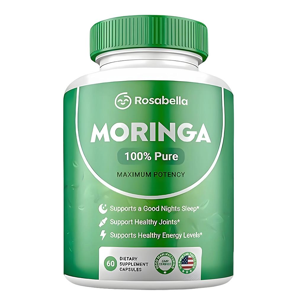 Rosabella Pure Moringa, Maximum Potency, Moringa Oleifera Leaf Supplement, 60 Capsules