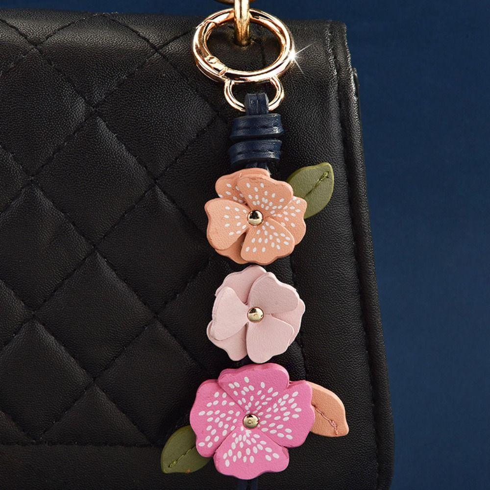 Anhänger Blume PU Leder Anhänger Lotus Taschenanhänger Trendiger Leder Schlüsselanhänger Männer