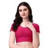 Women’s Cotton Saree Blouse Combo | Ready-to-Wear Round Neck Stitched Blouses | Soft Dobby Stretch Fabric | Party, Festive