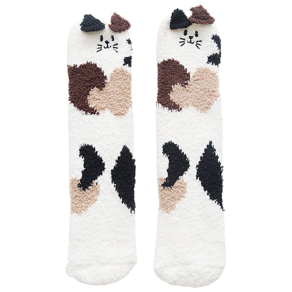 Plush Coral Fleece Long Socks For Adults Comfortable Indoor Wear Thickened Fabric Cold Weather Foot Warmers