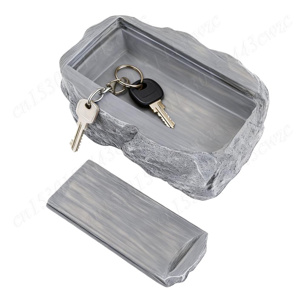 Outdoor Fake Rock Hidden Storage Key Box Waterproof Key Hidden Outside Feel Like Real Stone Realistic Key Hider for Garden/Yard