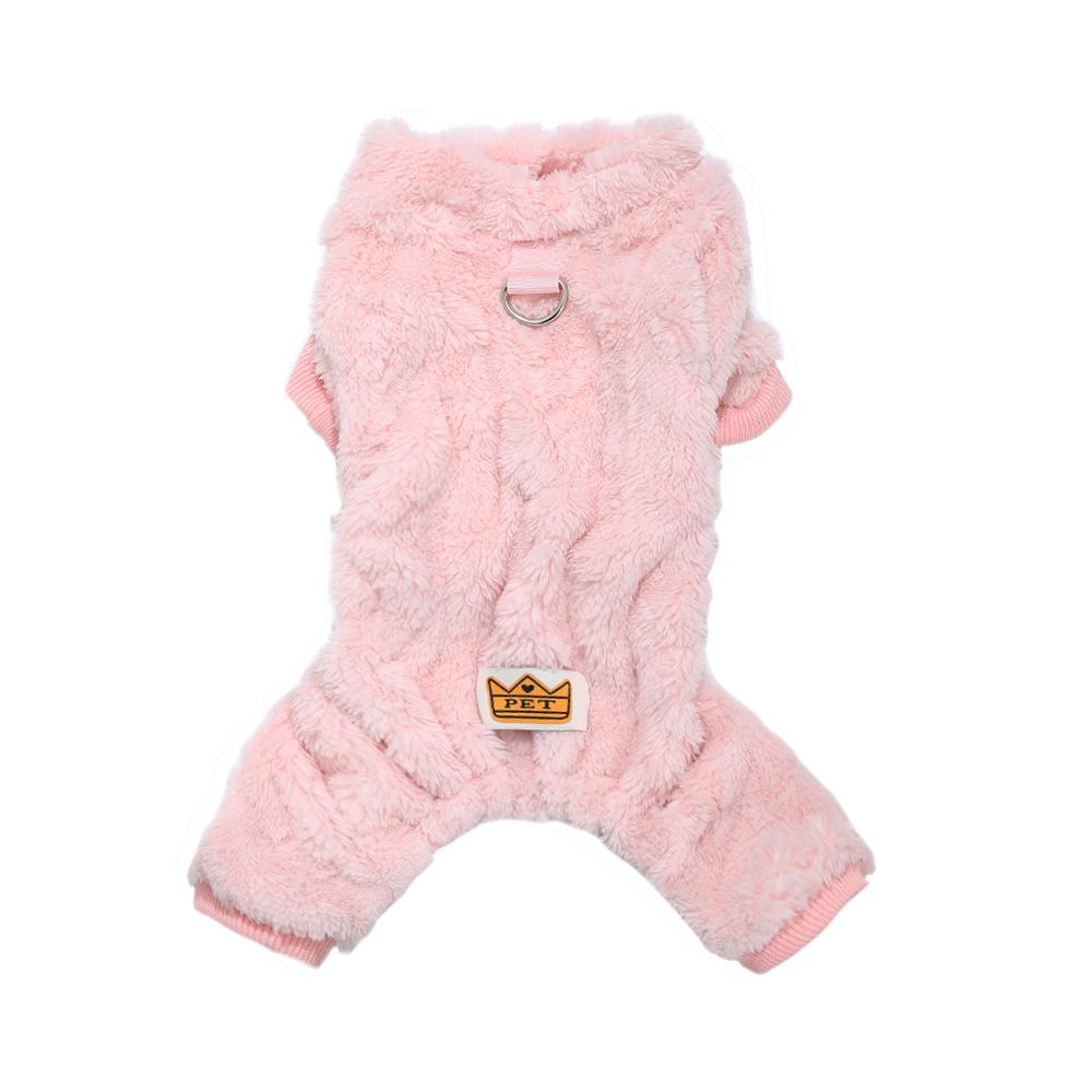 Winter Fleece Warm Dog Cloth Winter Soft Cozy Puppy Jumpsuit Plush Winter D-ring Overall For Small Medium Pet Vest Coat for Cat