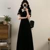 2026 Elegantes französisches kurzärmeliges Schlankheits-Maxikleid in Übergröße