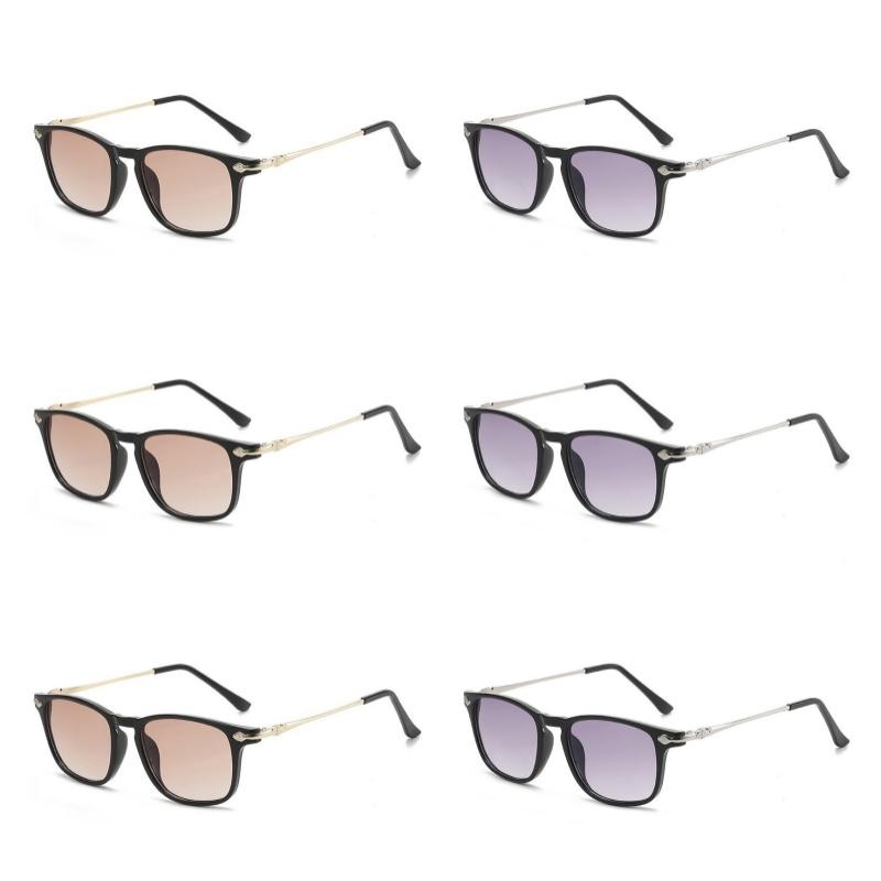 6PCS Dual-use Reading Sunglasses Look Far And Near Glasses For Reading Fashion Gray/Brown Lens