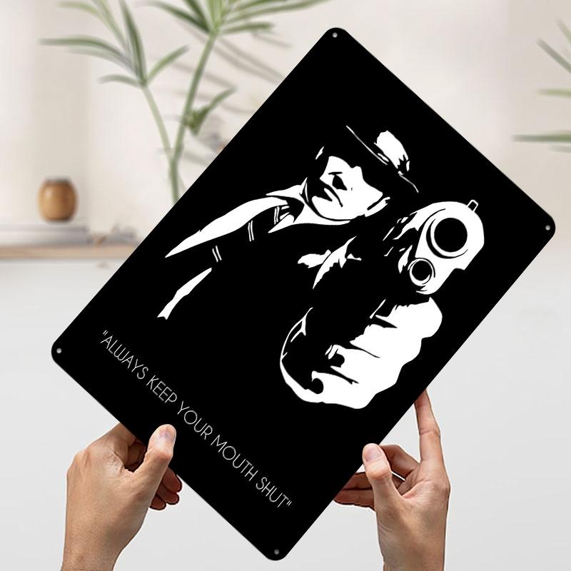 

Warning Tinplate Poster Customized Wall Art Vintage Retro Metal Signs for Room Ornaments Bedroom Decoration Home Decor Items 7.9x11.8In(20x30cm)