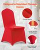 50 Pcs Red Chair Covers, Polyester Spandex Chair Cover, Stretch Slipcovers for Wedding Party Dining Banquet Flat-Front Chair Covers, Fits Chair