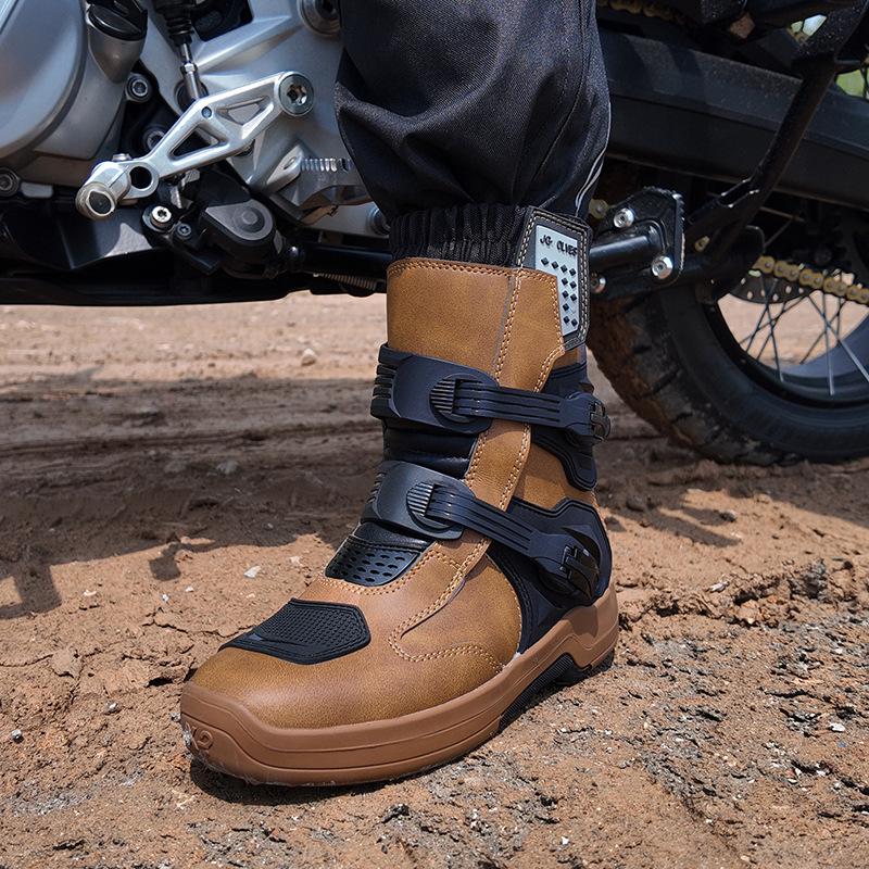 Men's Four Seasons Motorcycle Riding Shoes - Off-Road Racing Ankle Boots & Touring Gear