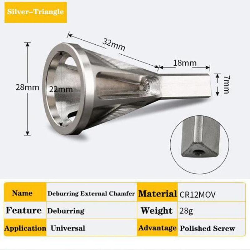 

Инструмент для снятия заусенцев с внешней фаской Gr12mo Треугольный/Шестигранный металлический хвостовик Сверло Удалить заусенцы Аксессуары для электроинструмента B
