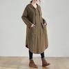 2025 autumn new large size loose medium and long sweater skirt women's big pocket solid color hooded dress