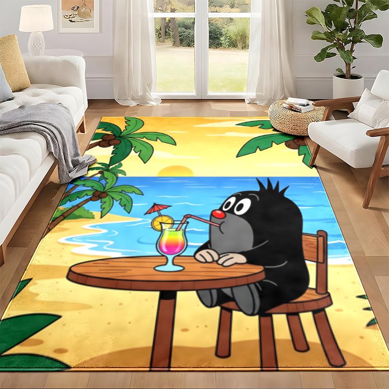 Cartoon Mole Carpet Door Mat for Living Room or Bedroom Protective Mat Under Chair Office Decoration Christmas Gift Birthday Present