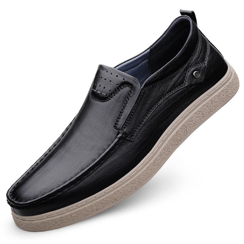 

First layer cowhide fashion casual leather shoes 38-44leathershoes 44 коричневий
