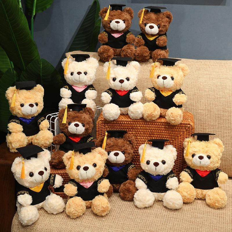 Bai Fen Bai Dolls And Toys Cute Dr. Bear Bear Doll Plush Toy Graduation Hug Bear Doll Ragdoll Graduation Souvenir Gift
