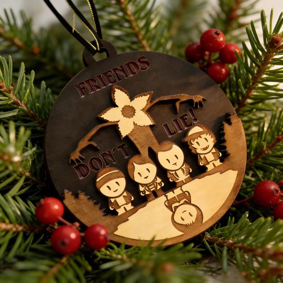 Yousheng Friends Don't Lie Christmas Ornament 2D Acrylic Christmas Tree Decoration Friendship Gift for Best Friends Coworkers Sister