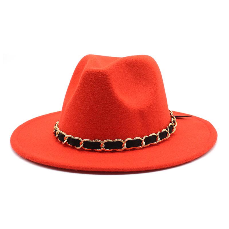 British Jazz Hat Men'S And Women'S Wool Hat Simple Felt Big Eave Hat Tide Flat Edge Hat