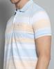 MONTE CARLO Mens Striped Blue Collar Neck Half Sleeve T-Shirt