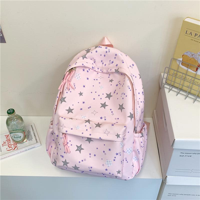 Women's Large Capacity Star Backpack - Lightweight, Cute, and Simple for Primary To High School Students