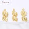 2/4/8Pcs 18K Gold Plated Brass Leaf Cluster Charms Embossed Vein Connectors For DIY Earrings Necklace Jewelry Making Accessories