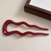 1/2/3pcs Acrylic Hair Pins Sticks for Women Girls Elegant Rhinestone U shaped Wave Fork Pink Black Hair Updo Styling Accessories