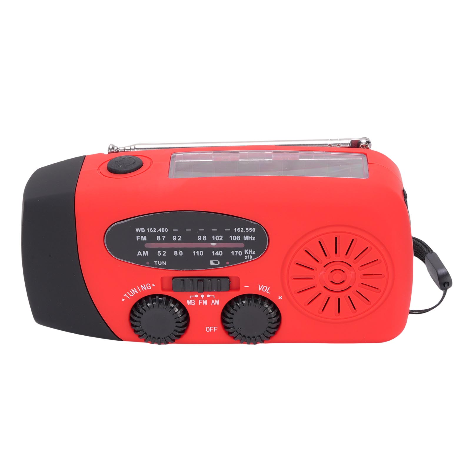 

Аварийное радио с ручным приводом, 3-светодиодным фонариком, AM/FM/NOAA, портативное погодное радио, на солнечной батарее