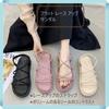 [1/2style] Nibunnoichi Style Women's Platform Sandals with Lace-Up Mesh (Off-White, 25-Point Measurement, 0-Centenaire)