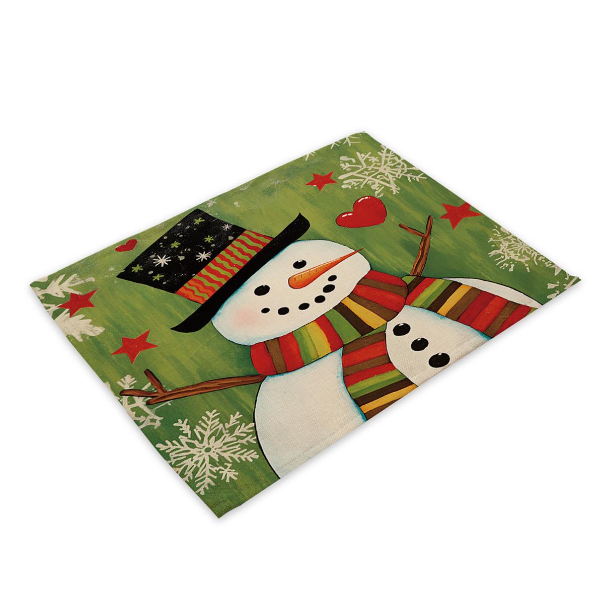 

Christmas PU Placemats Western Dinner Mats Household Holiday Desktop Decoration Heat Insulation Waterproof Non-slip Mat 30X45cm
